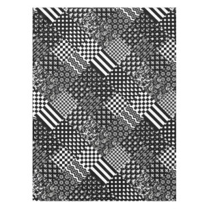 Mantel Estilo de patrón mixto blanco negro minimalista