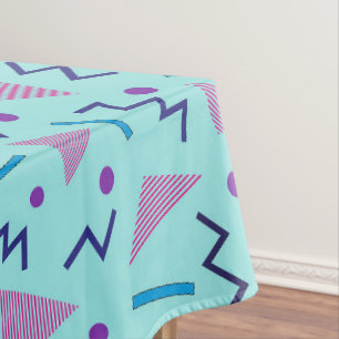 Mantel Estilo geométrico Memphis azul de los 80 y 90