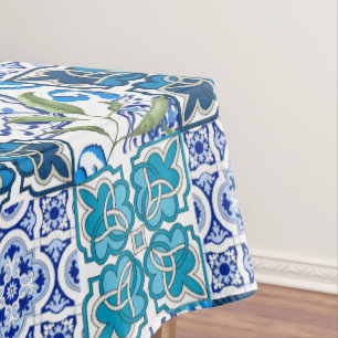 Mantel Estilo italiano, azulejos azules