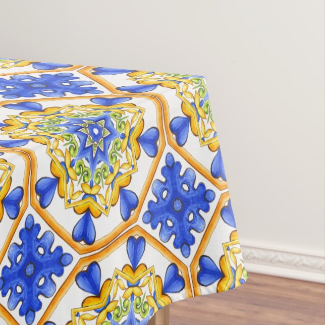 Mantel Estilo italiano, azulejos,majolica Impresión todo- (In Situ)