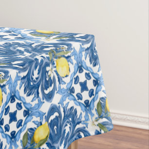 Mantel Estilo italiano,azulejos,majolica,limón ,Impresión