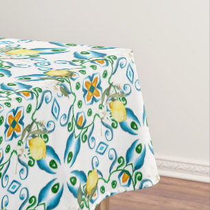 Mantel Estilo italiano,azulejos,majolica,limón ,Impresión