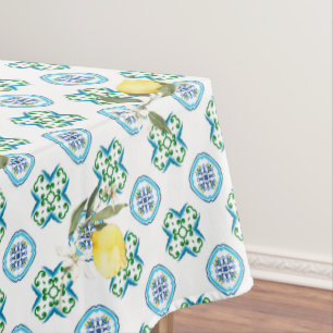Mantel Estilo italiano,azulejos,majolica,limón ,Impresión