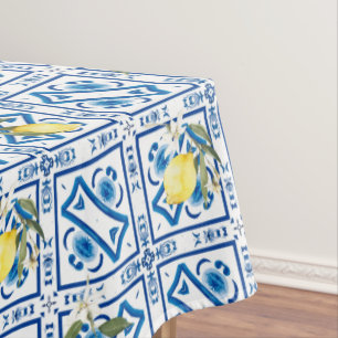 Mantel estilo italiano, mediterráneo, majólica, limón,