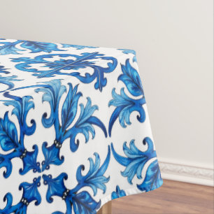 Mantel estilo italiano, mediterráneo, mosaico, azul,
