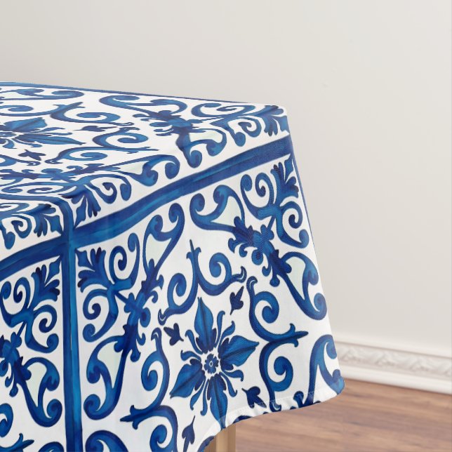 Mantel estilo italiano, mediterráneo, mosaico, azul, (In Situ)