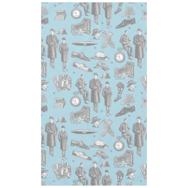 Mantel estilo masculino victoriano ropa antigua toile azu (Anverso)