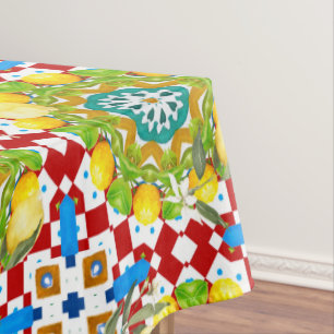 Mantel Estilo siciliano, limones, majólica