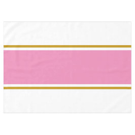 Mantel Estiloso Tiras De Carreras Marrón Rosa En Blanco