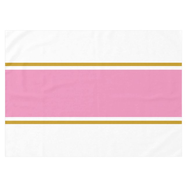 Mantel Estiloso Tiras De Carreras Marrón Rosa En Blanco (Frente (Horizontal))