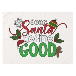 Mantel Estimado Santa Define Buenos Navidades | Pestaña