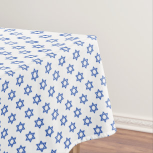 Mantel Estrella azul de David sobre Blanco