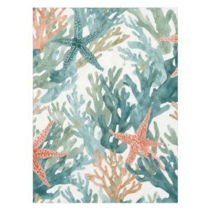 Mantel Estrella de mar Océano Coral Vida marina Verde azu