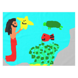 Mantel Estrella de pescado de Sirena Tortuga Niños del Oc