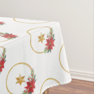 Mantel Estrella dorada y Navidades Wreath Vector Tableclo