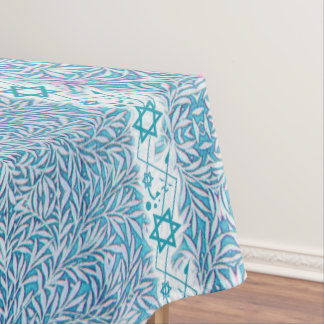 Mantel Estrella frondosa azul y blanca de la frontera de