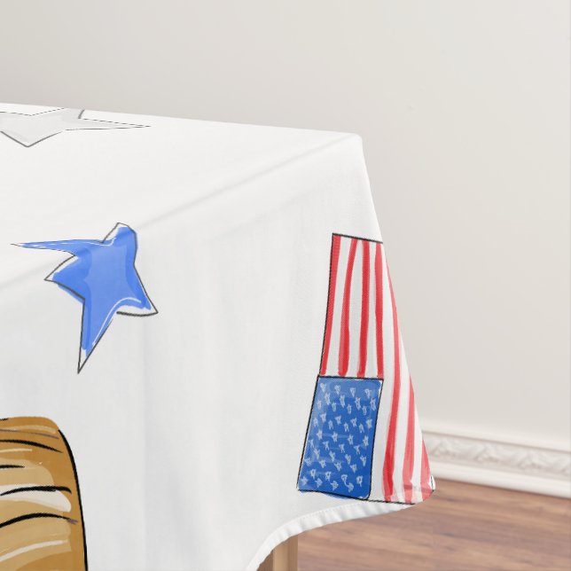 Mantel Estrella patriótica de la torta azul blanca roja (In Situ)