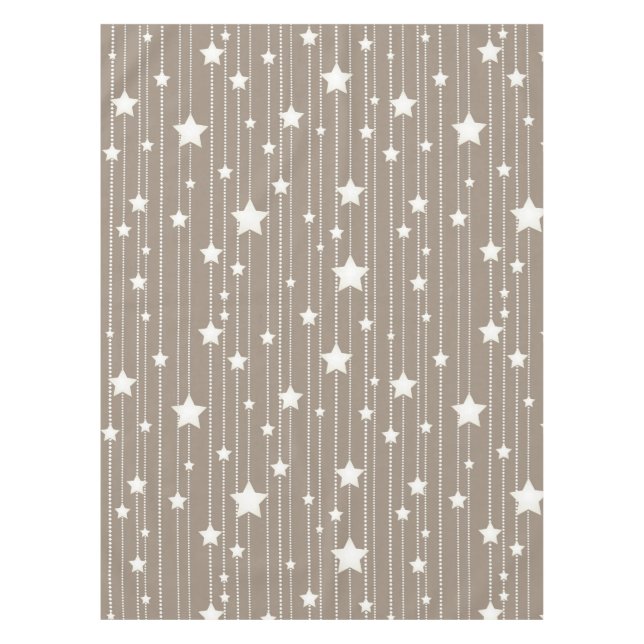 Mantel Estrellas beige de estrellas naturales y blancas (Anverso)