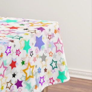 Mantel Estrellas Coloridas Blancas