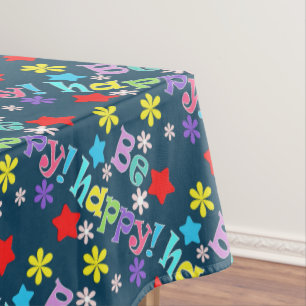 Mantel Estrellas de flores felices texto de cumpleaños du