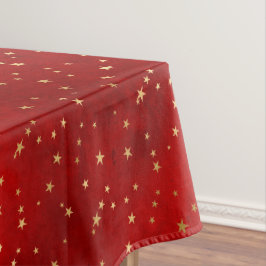 Mantel Estrellas Navideñas de Invierno con Foil Rojo y Do