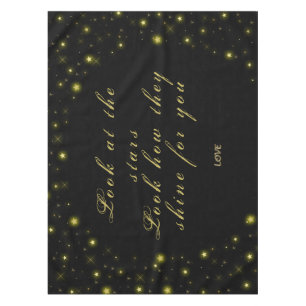 Mantel Estrellas personalizadas de oro y brillos sobre ne