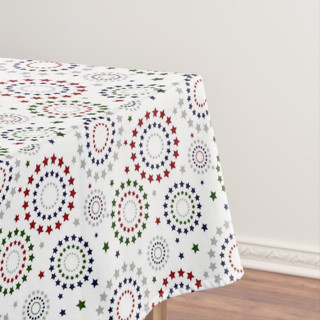 Mantel Estrellas plateadas de la Marina Roja Verde sobre  (In Situ)