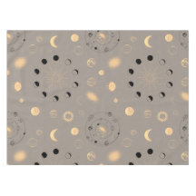 Estrellas solares luna fases planetas oro negro en