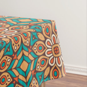 Mantel Explora vibrantes motivos florales en patrón geomé