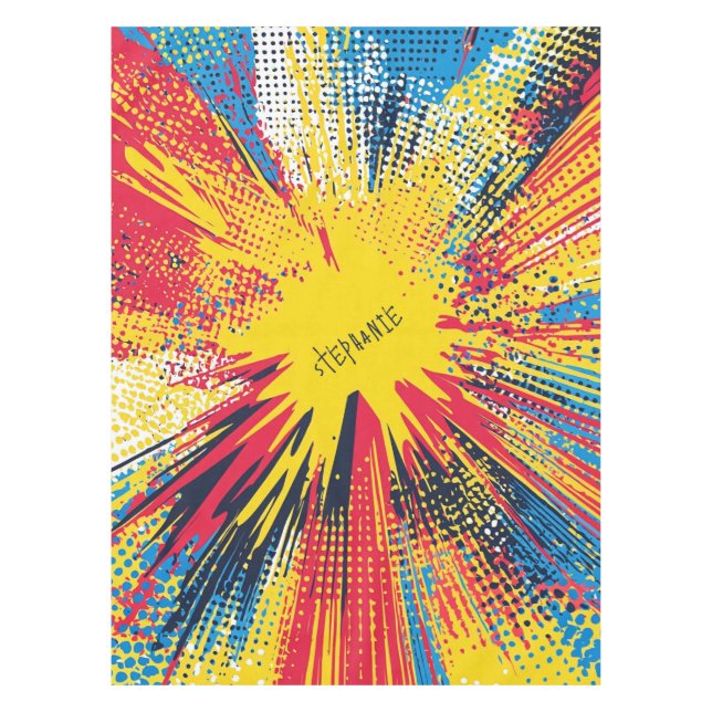 Mantel Explosión de arte pop de estilo cómico (3) (Anverso)