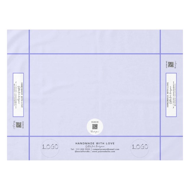Mantel Exposición Comercial Lavanda 52 x 70 Código QR Ray (Frente (Horizontal))