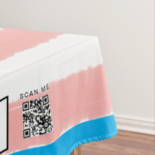 Mantel Exposición de Arte de Acuarela Rosa Azul Blanco 60