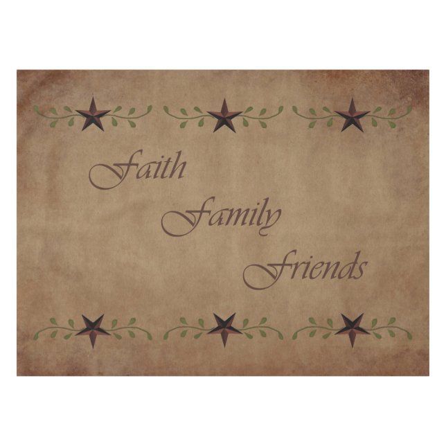 Mantel Faith Family Friends Tablecloth (Frente (Horizontal))