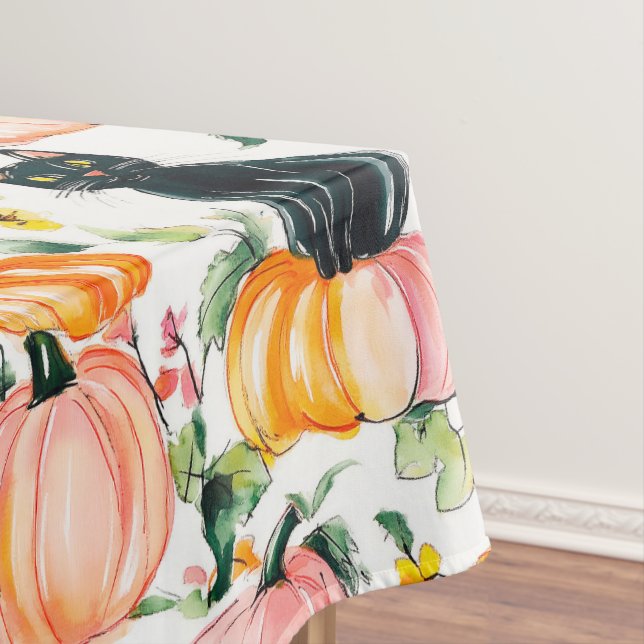 Mantel Fall Halloween Black Cats and Pumpkin Design (In Situ)