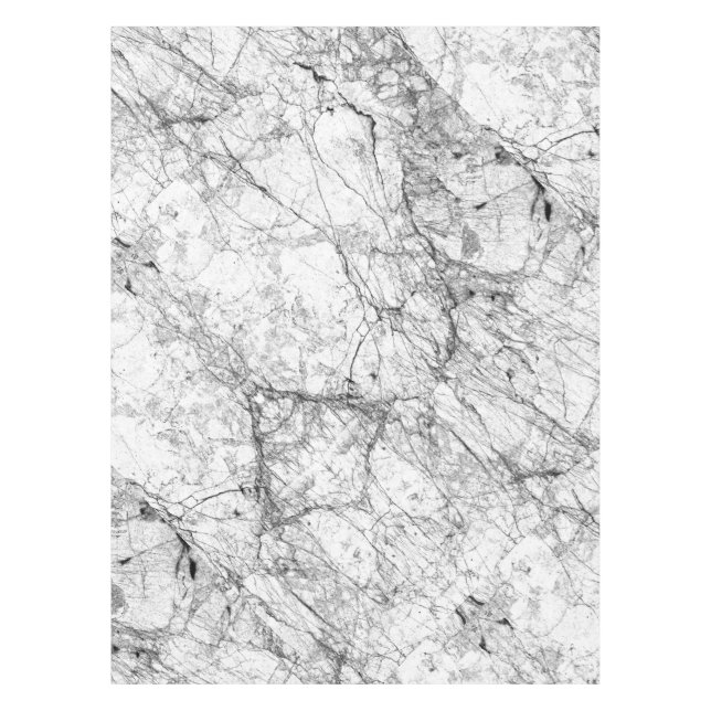 Mantel Falso modelo de mármol moderno blanco y negro (Anverso)