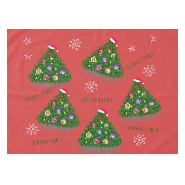 Mantel Familia en árbol de Navidad (Frente (Horizontal))