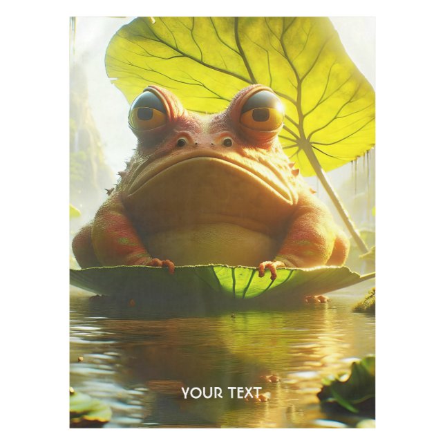 Mantel Fantasía Cute Angry Frog Leaf (Anverso)