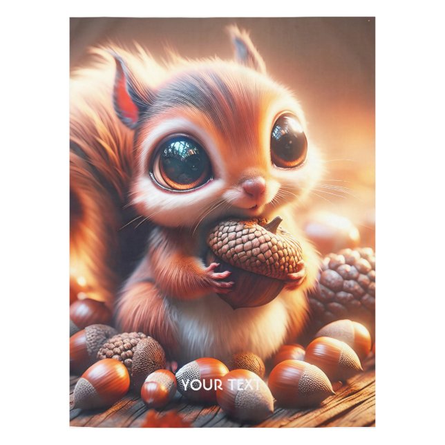 Mantel Fantasía Cute ardilla sosteniendo maíz (Anverso)