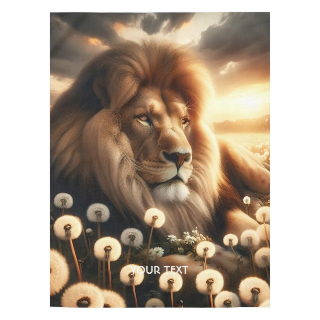 Mantel Fantasía flor de león suave puesta de sol (Anverso)