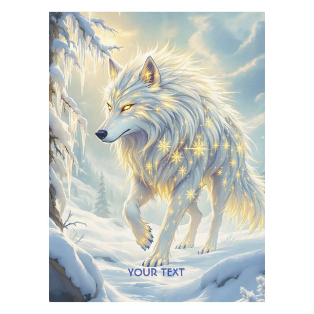 Mantel Fantasía suave invierno de Lobo Blanco (Anverso)