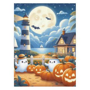 Mantel Fantasma/calabazas de Halloween de corte nautico/c