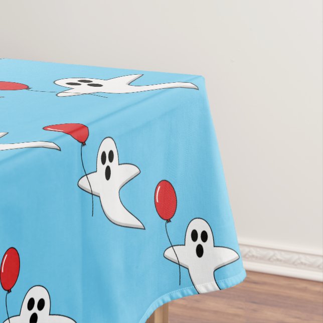 Mantel Fantasma Personalizado con patrón de globo rojo (In Situ)
