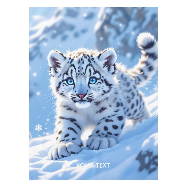 Mantel Fantástico Cute Snow Baby Leopardo (Anverso)