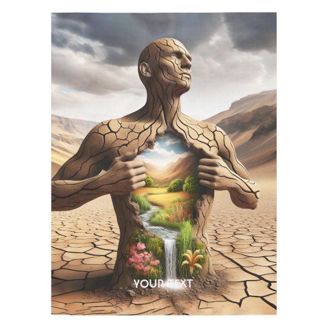 Mantel Fantasy Cut Desert Waterfall Man (Anverso)