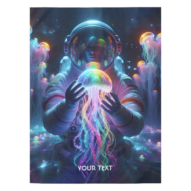Mantel Fantasy Cute Astronauta Espacio de medusas (Anverso)