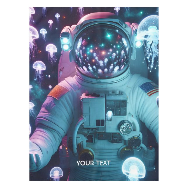 Mantel Fantasy Cute Astronauta Espacio de medusas (Anverso)