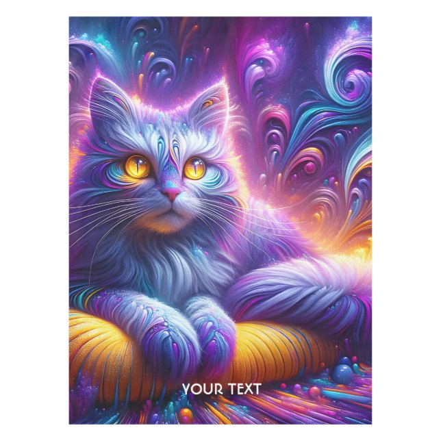 Mantel Fantasy Cute Blue Purple Cat (Anverso)