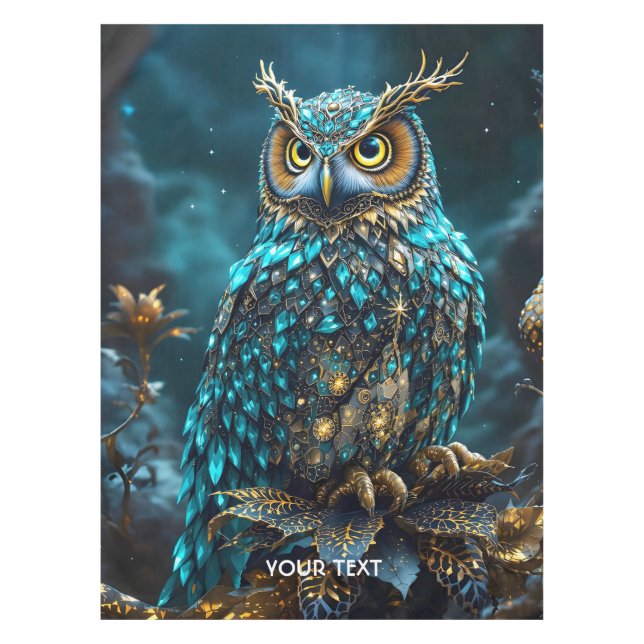 Mantel Fantasy Cute Brass Turquoise Owl (Anverso)