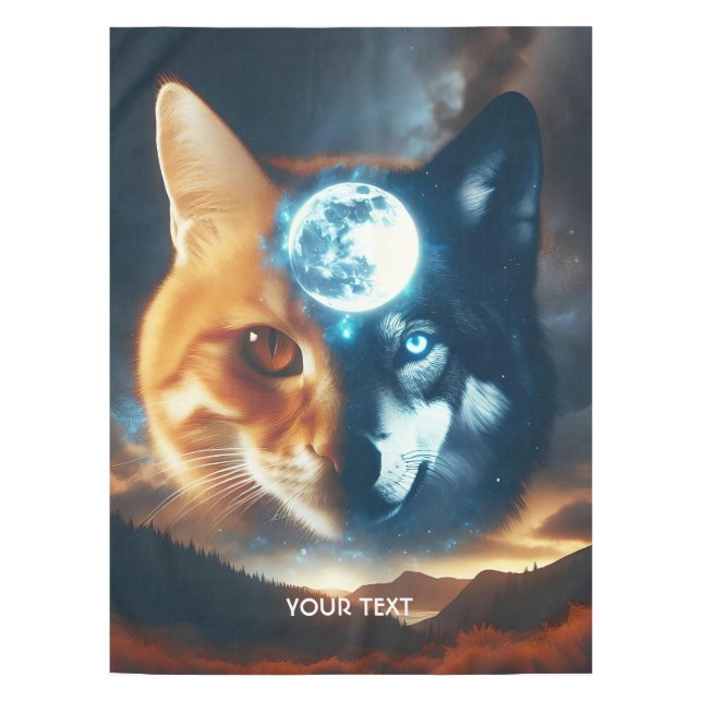 Mantel Fantasy Cute Cat Wolf Night (Anverso)