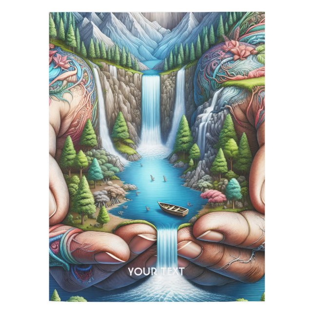 Mantel Fantasy Cute Earth Hands Waterfall (Anverso)